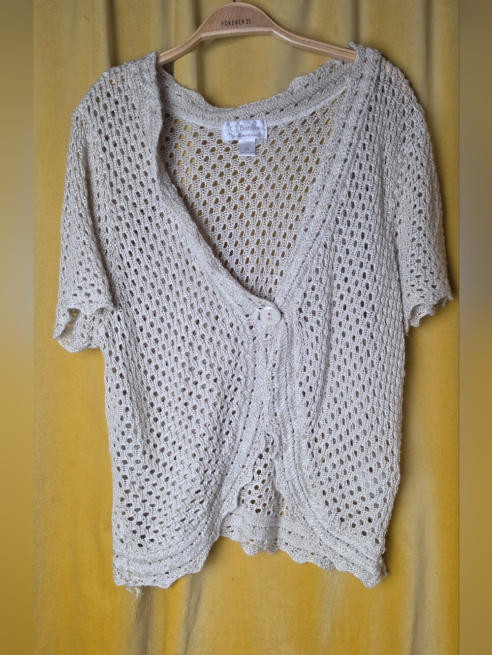 CJ Banks Crochet Top/Cardigan